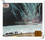 油印木刻版画 《大峡谷》 Tiger Leaping Gorge < Woodblock Printing>